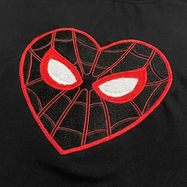 Spider Heart Miles Fully Embroidered Oversized T-Shirt - High Quality Baggy Premium Fit