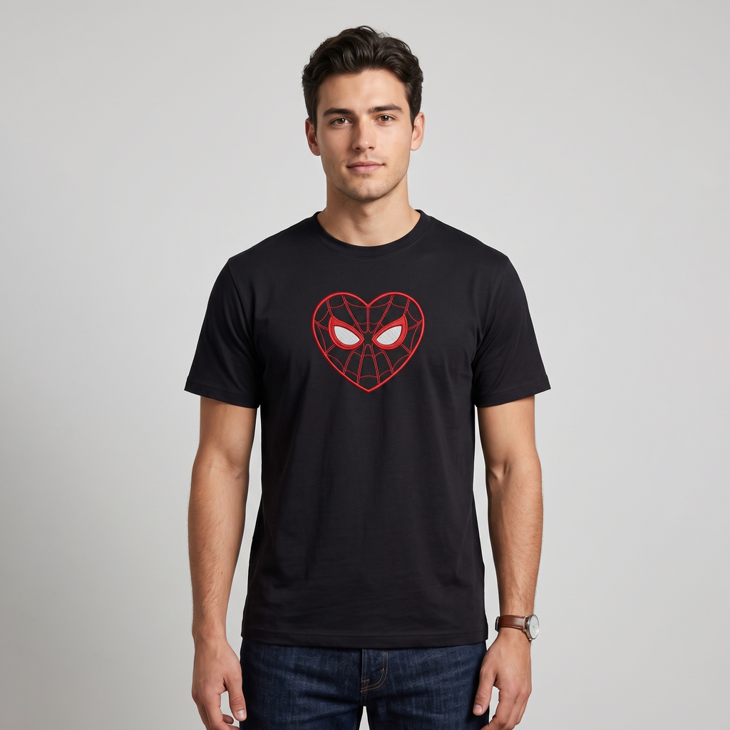 Spider Heart Miles Fully Embroidered Oversized T-Shirt - High Quality Baggy Premium Fit