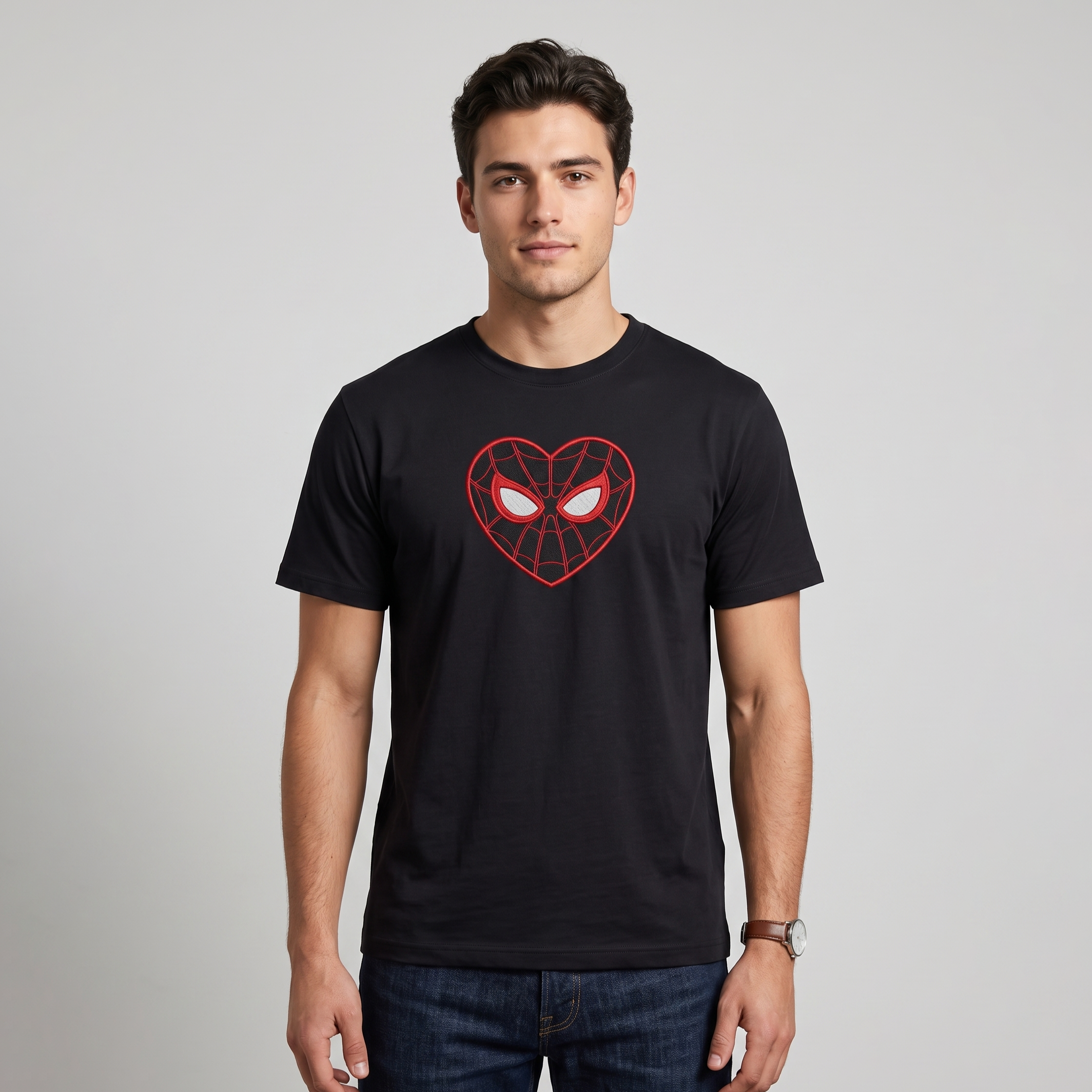Spider Heart Miles Fully Embroidered Oversized T-Shirt - High Quality Baggy Premium Fit